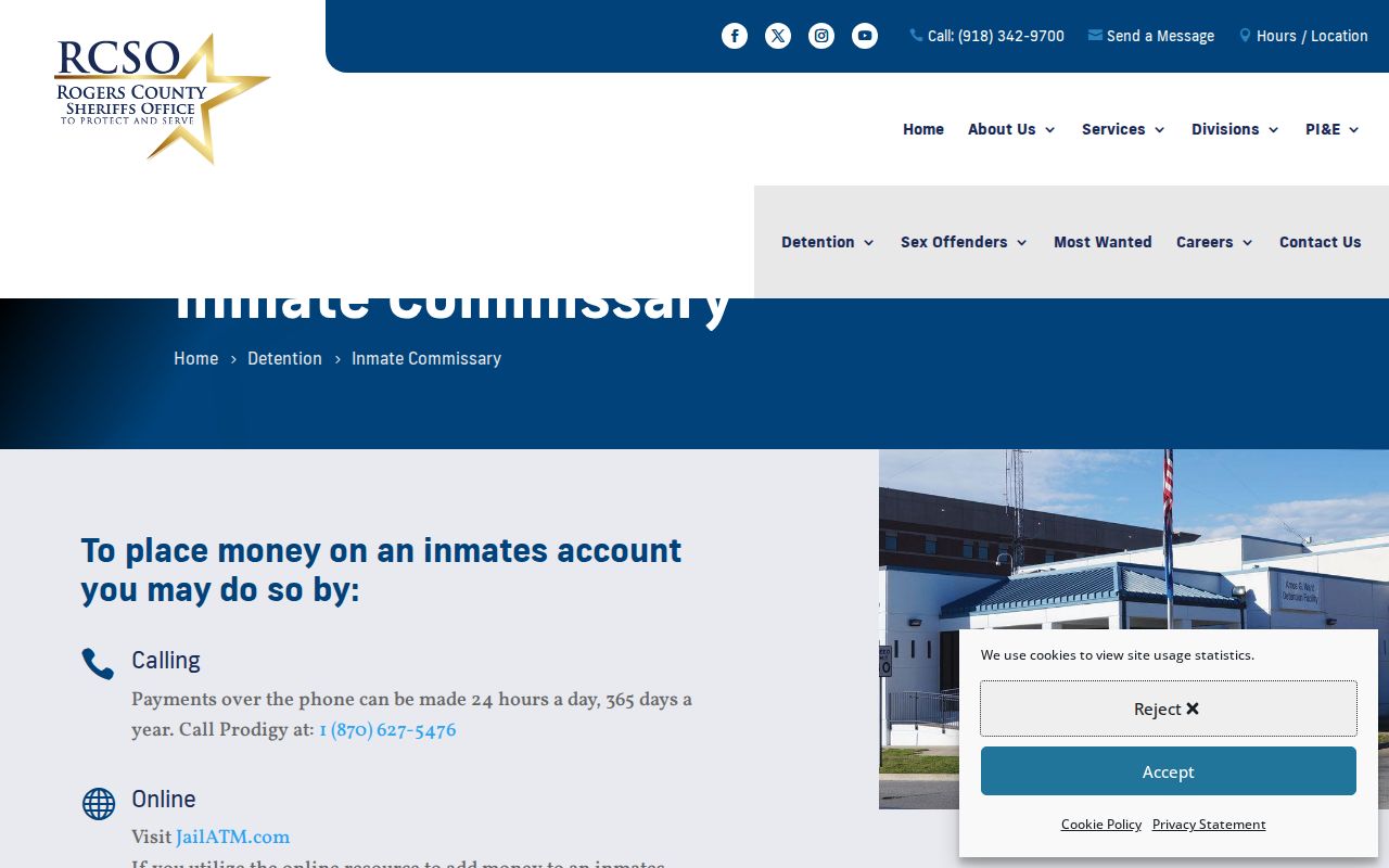 Amos G. Ward Detention Center release funds and bond records
