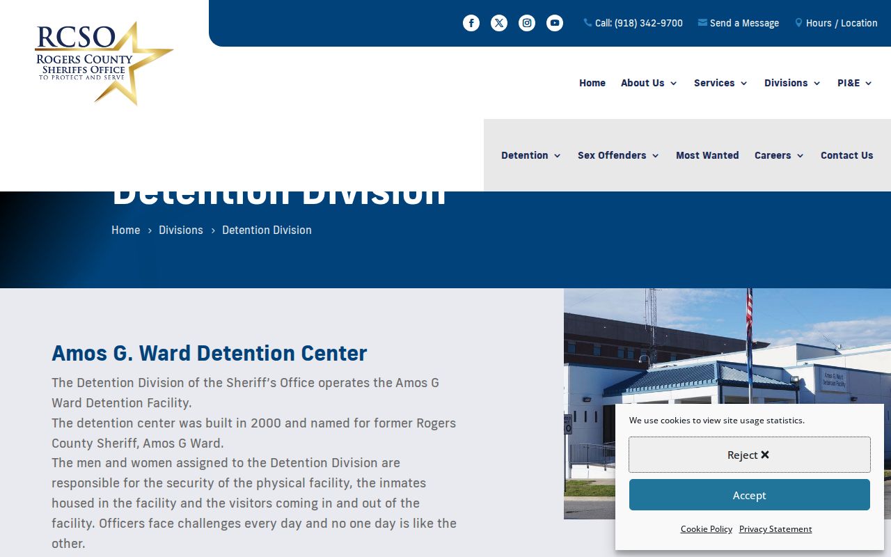 Amos G. Ward Detention Center history and release facility overview