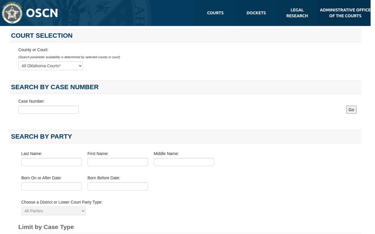 Rogers County release record search in OSCN