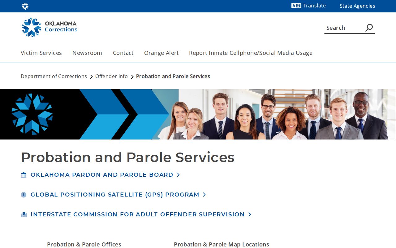 Rogers County post-release supervision office listings from ODOC